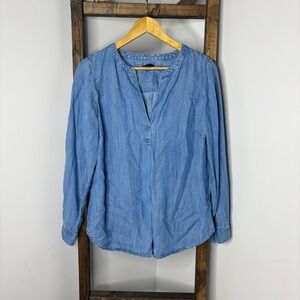 Talbots Light Blue Denim Blouse Size M